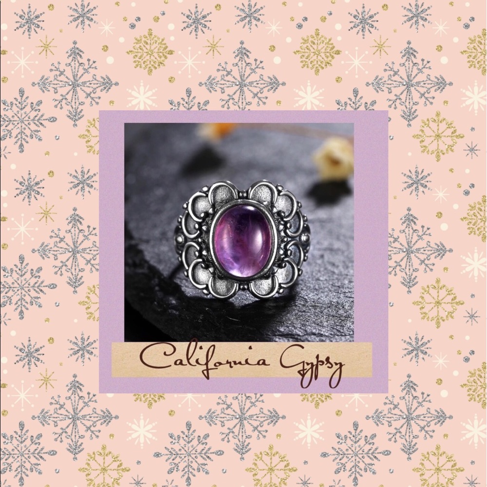 Amethyst Bohemian Silver Ring - Picture 1 of 6